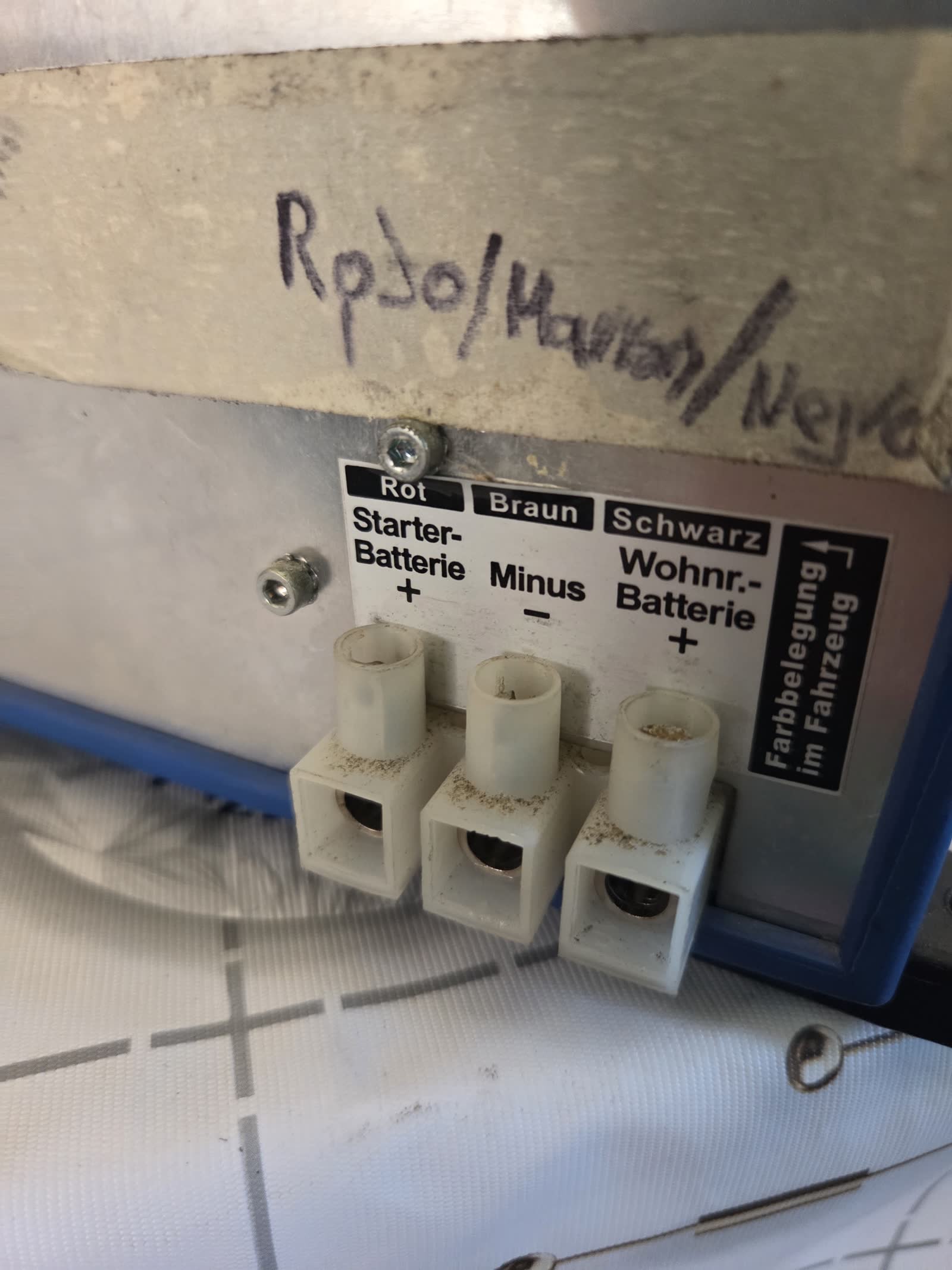Avería Elektroblock EBL: no responde al botón de 12 V — bornes y cableado interno de autocaravana
